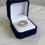 Modern Radiant Cut Eternity Ring | Lab Grown Diamond | 14K Yellow Gold