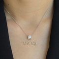 Princess Cut Pendant Necklace | Lab Grown Diamond | 14K Yellow Gold Minimalist