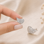 Angel Wings Stud Earrings, Lab Grown Diamond Wing Earrings, Guardian Angel Earrings, Solid Gold Stud Earrings, Minimalist Diamond Earrings