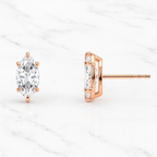 Marquise Lab Grown Diamond Stud Earrings in Solid 14K Gold for Women