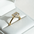 1.5CT Radiant Lab Diamond Engagement Ring: East-West Bezel Setting