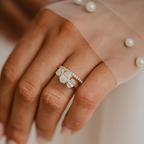 2CT Oval Lab Grown Diamond Trilogy Engagement Ring - IGI Certified