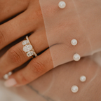 2CT Oval Lab Grown Diamond Trilogy Engagement Ring - IGI Certified