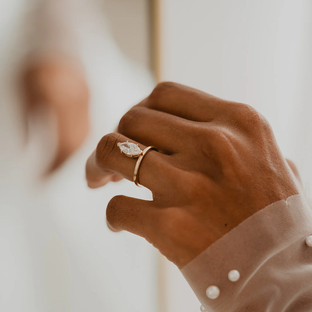 Marquise Solitaire Engagement Ring | Lab Grown Diamond | 14K Yellow Gold Classic Bridal Ring