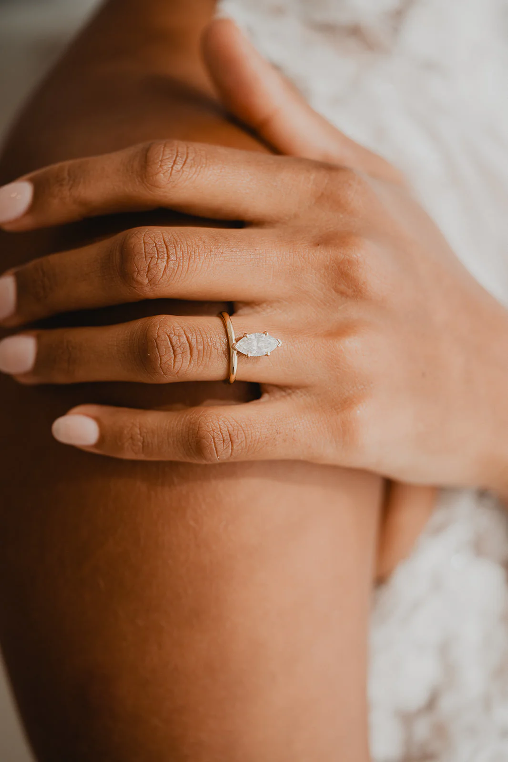 Marquise Solitaire Engagement Ring | Lab Grown Diamond | 14K Yellow Gold Classic Bridal Ring