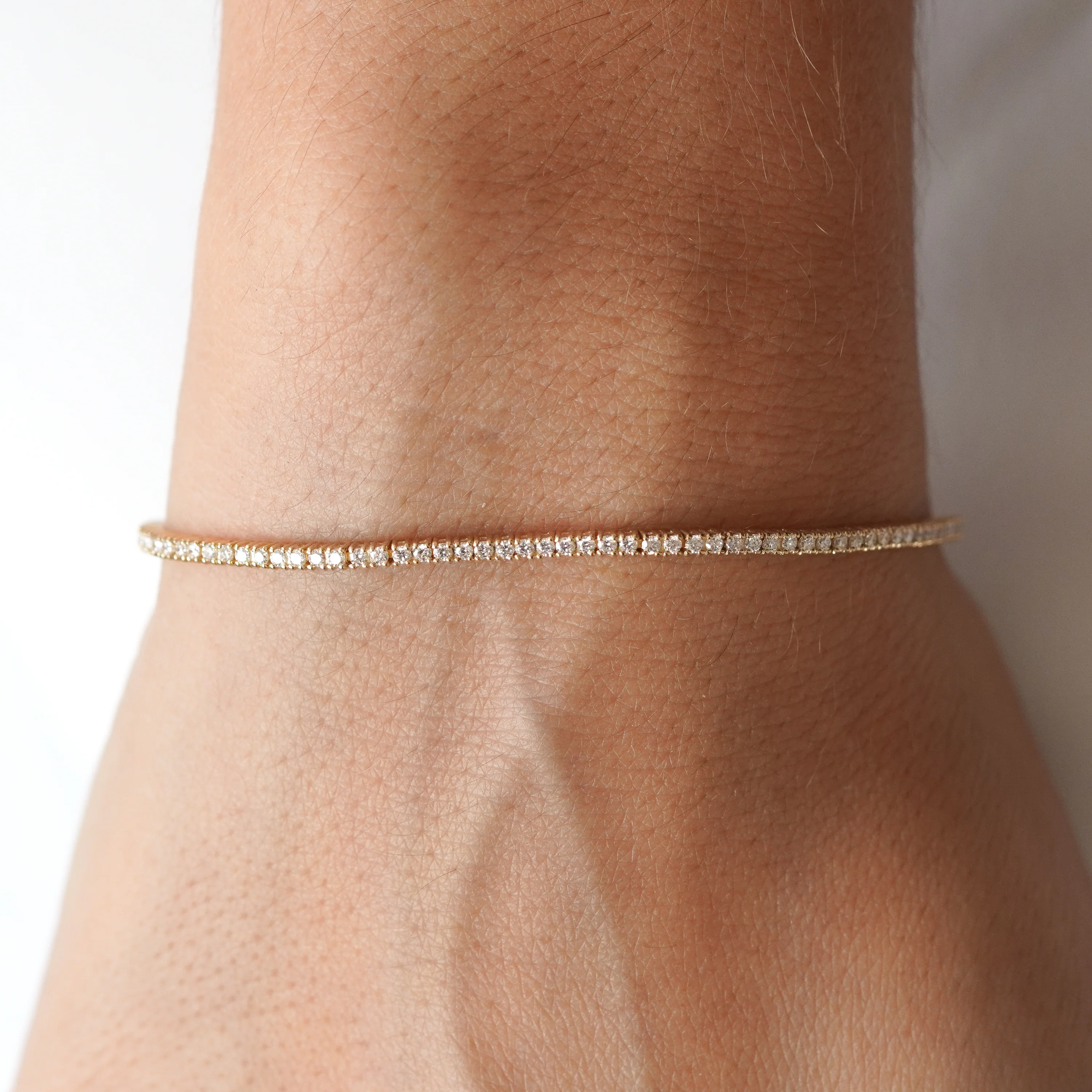 Modern Round Tennis Bracelet | Lab Grown Diamond | 14K Yellow Gold Everyday Luxury