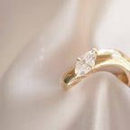 Classic Marquise Signature Engagement Ring | Lab Grown Diamond | 14K Yellow Gold Solitaire Design