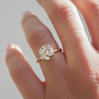 Modern Round Solitaire Engagement Ring | Lab Grown Diamond | 14K Yellow Gold Fine Bridal Jewelry