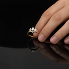 Crown Style Pear Cut Ring | Lab Grown Diamond | 14K Yellow Gold Classic Style