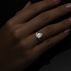 Elegant Twisted Pear Cut Ring | Lab Grown Diamond | 14K Yellow Gold Classic Style