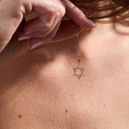 Star of David Pendant Necklace | Lab Grown Diamond | 14K Yellow Gold Modern Necklace
