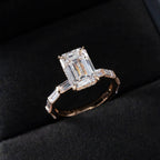 Vintage Art Deco Emerald Cut Lab Grown Diamond Ring – Solid 14K Gold