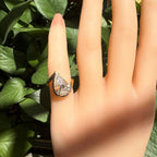 Classic Pear Engagement Ring Unique Bezel Style | Lab Grown Diamond | 14K Yellow Gold