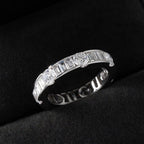 Lab Grown Diamond Eternity Band: 14K Gold Alternating Round & Baguette Anniversary Ring