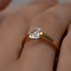 Modern Radiant Cut Ring | Lab Grown Diamond | 14K Yellow Gold Minimal Sleek Design