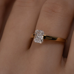 Modern Radiant Cut Ring | Lab Grown Diamond | 14K Yellow Gold Minimal Sleek Design