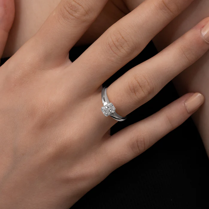 Modern Radiant Cut Ring | Lab Grown Diamond | 14K Yellow Gold Minimal Sleek Design