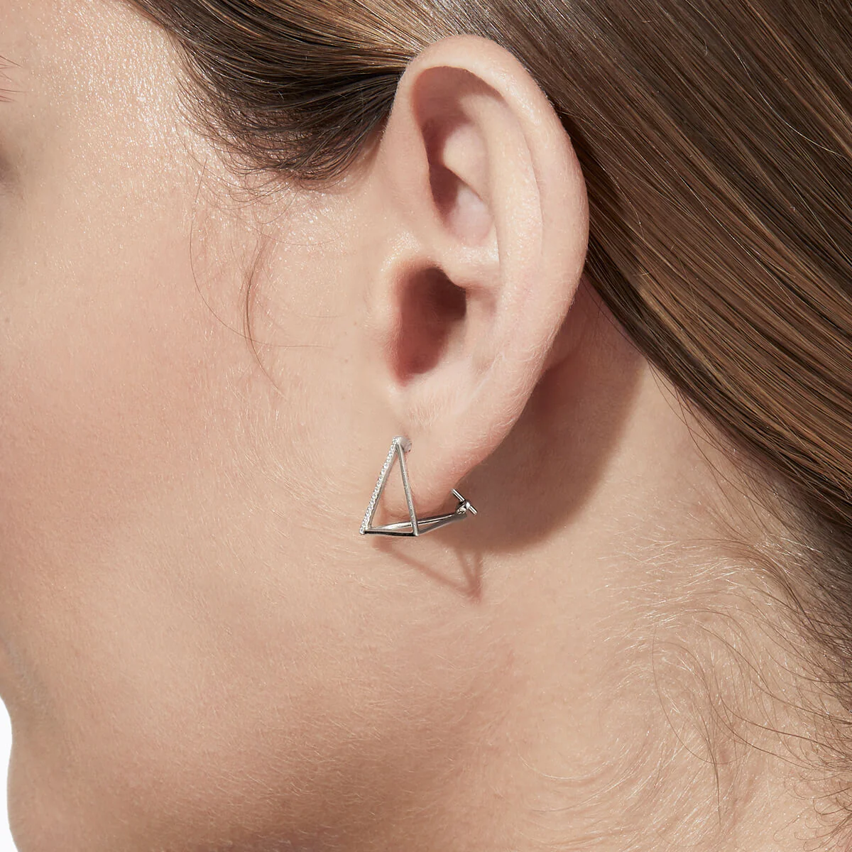 Triangle Pyramid Earrings Contemporary Style | Lab Grown Diamond | 14K Yellow Gold