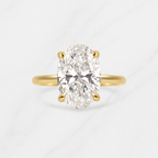 2.5ct Oval Lab Diamond Solitaire Ring - Handmade 14k Gold Anniversary Ring