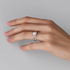 Round Lab Grown Diamond Half Eternity Wedding Band in Solid 14K Gold