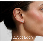 Round Lab Grown Diamond Solitaire Stud Earrings in Solid 14K Gold