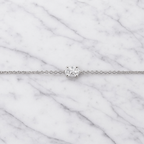 Minimalist Oval Lab Grown Diamond Solitaire Bracelet in Solid 14K Gold