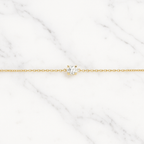 Minimalist Oval Lab Grown Diamond Solitaire Bracelet in Solid 14K Gold
