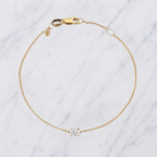 Minimalist Oval Lab Grown Diamond Solitaire Bracelet in Solid 14K Gold