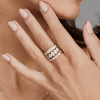 Oval Lab Grown Diamond 5-Stone Bezel Set Wedding Band