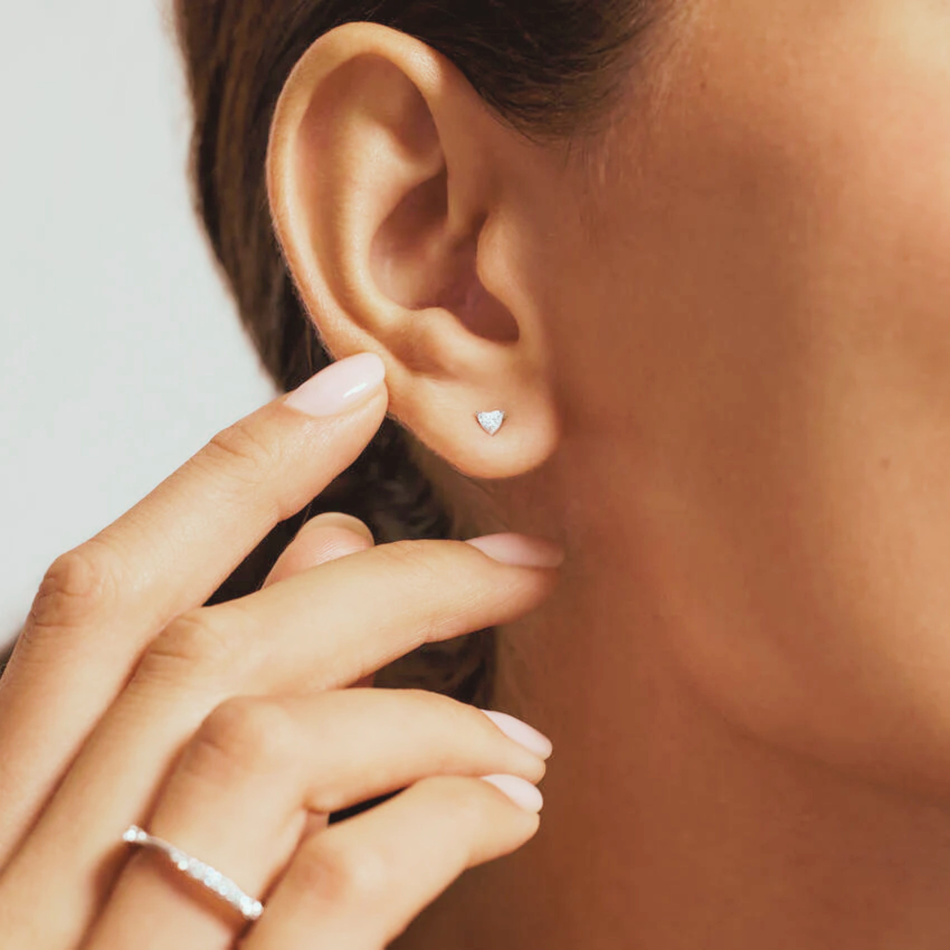 Heart Shape Diamond Stud Earrings | Lab Grown | 14K Yellow Gold