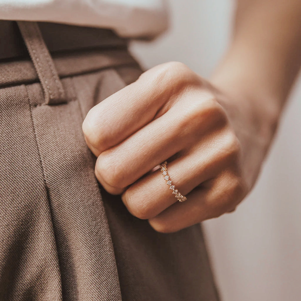 Diamond Eternity Band | Lab Grown | Solid 14K Yellow Gold Stacking Ring