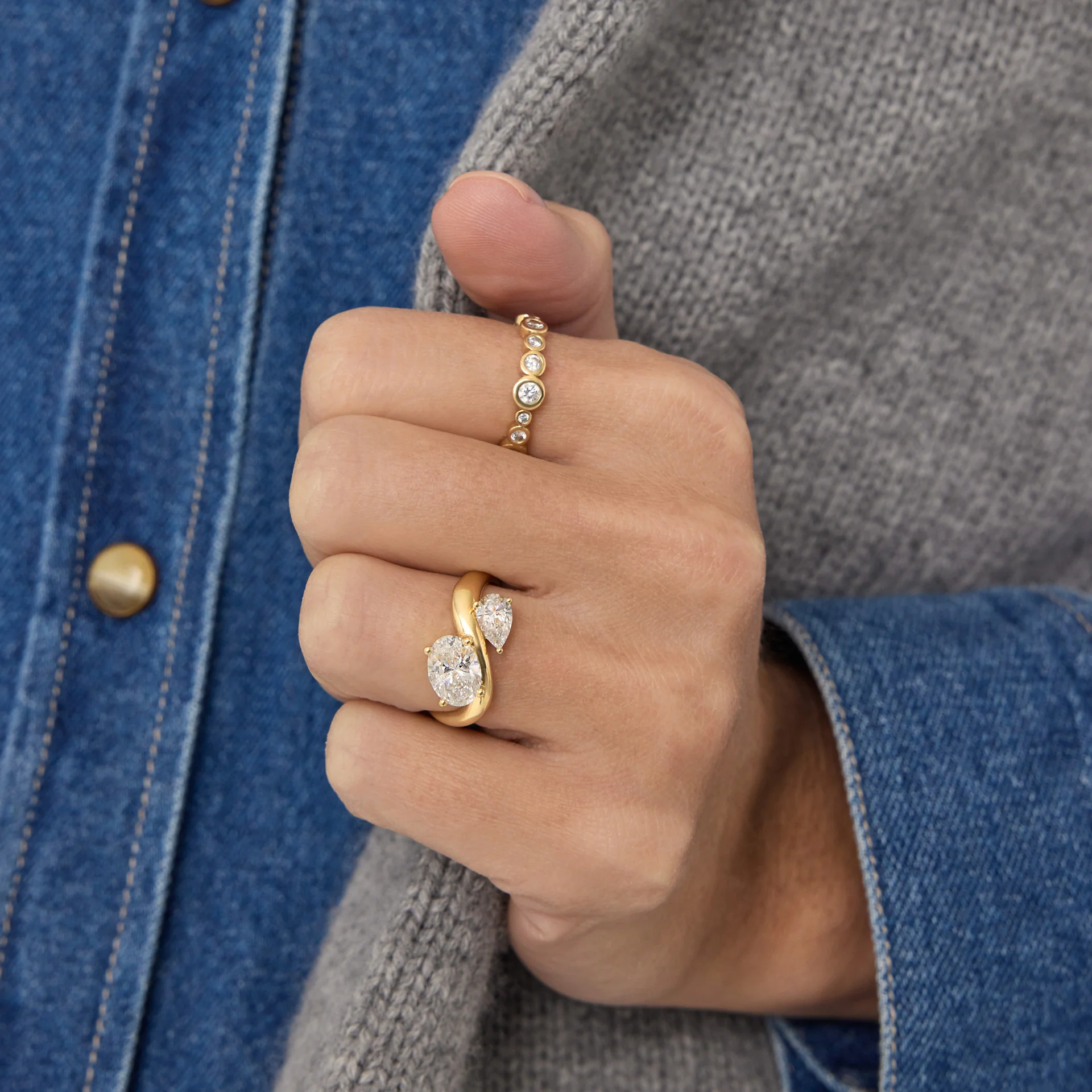 Diamond Eternity Ring | Lab Grown | Bezel Set | 14K Gold Stacking Band