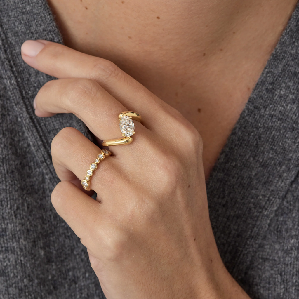 Diamond Eternity Ring | Lab Grown | Bezel Set | 14K Gold Stacking Band