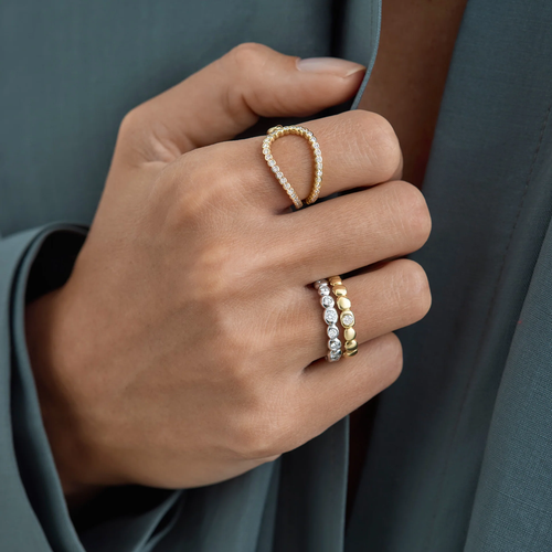 Bezel Set Diamond Eternity Band | Lab Grown | 14K Gold Anniversary Ring