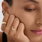 French Wave Diamond Band | Lab Grown | 14K Gold Wedding Ring