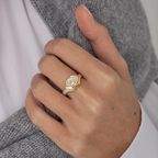 Hexagon Diamond Engagement Ring | Unique Halo | Lab Grown Diamond