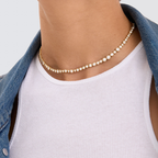 Diamond Tennis Necklace | Round Bezel Set | Lab Grown | 14K / 18K Gold