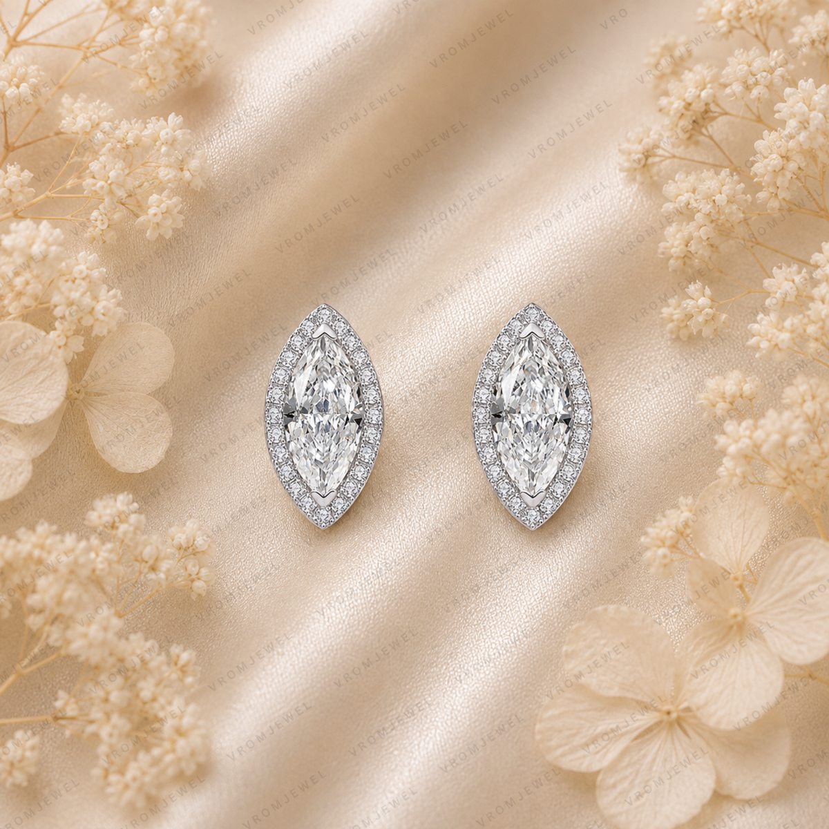 Marquise Lab Grown Diamond Stud Earrings, Marquise Diamond Earrings, Solid Gold Stud Earrings, Minimalist Diamond Earrings, Marquise Earring