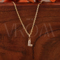 Alphabet L Diamond Pendant Necklace, Initial L Diamond Necklace, 0.58 Carat Letter L Pendant, Minimalist Gold Initial Necklace, Gift for Her