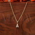 A Initial Charm Pendant 14K Gold with Lab Grown Diamond | Personalized Alphabet | Gold Alphabet Jewelry Gift for Her