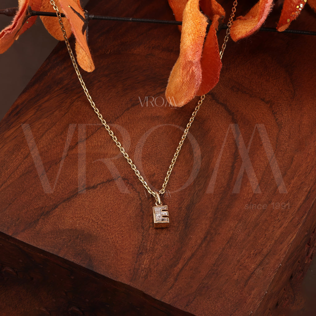 E Alphabet Initial Charm Pendant