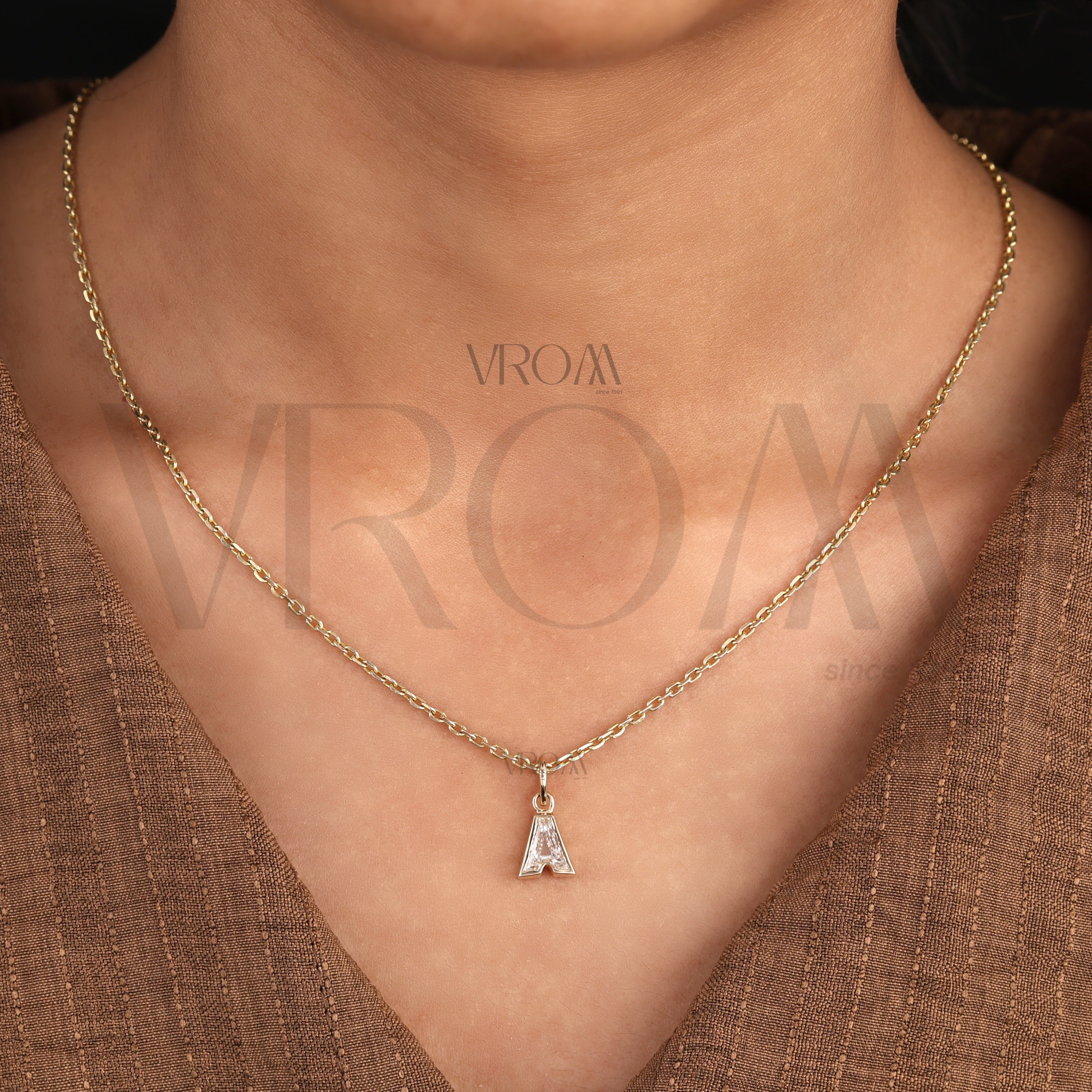 A Alphabet Initial Charm Pendant