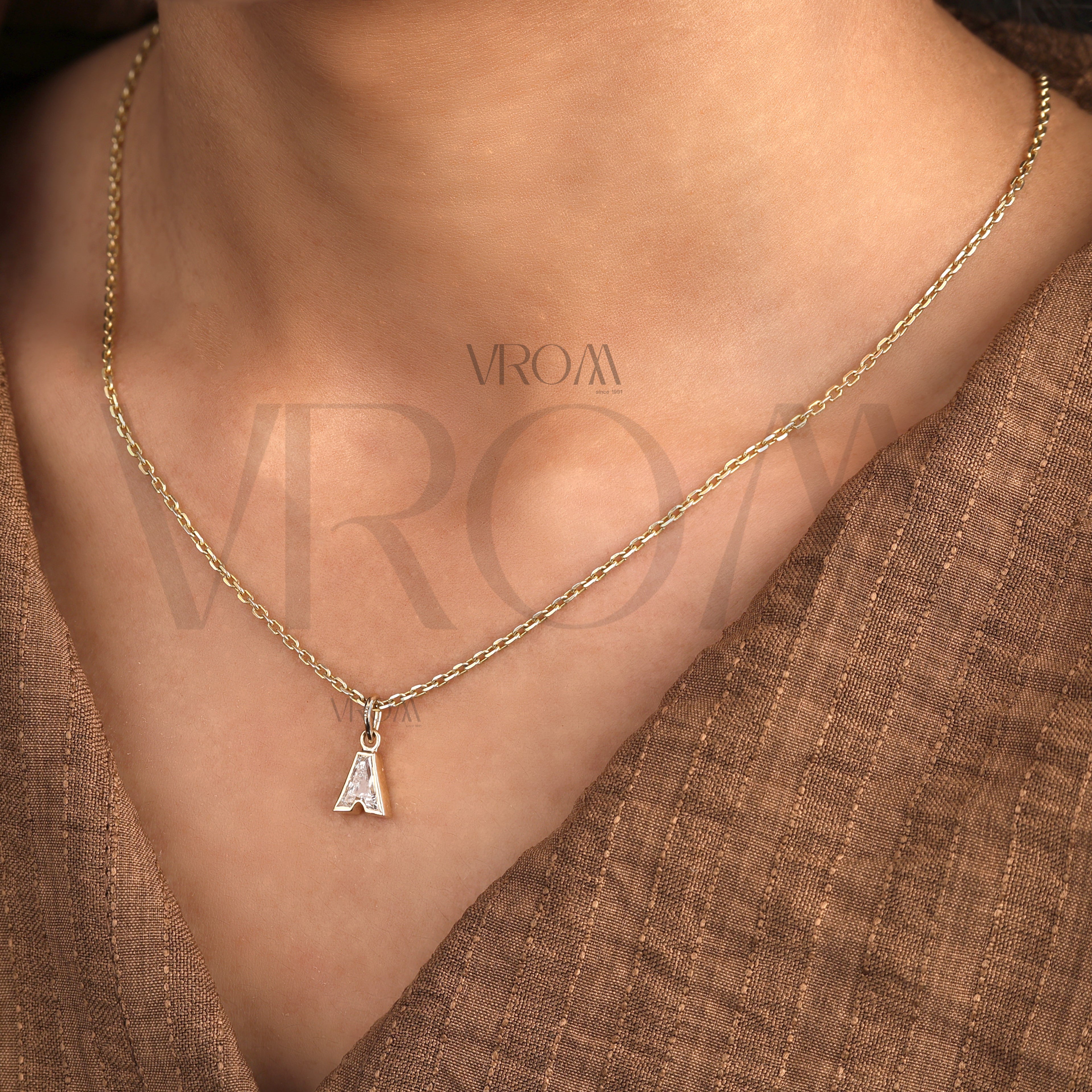 A Alphabet Initial Charm Pendant