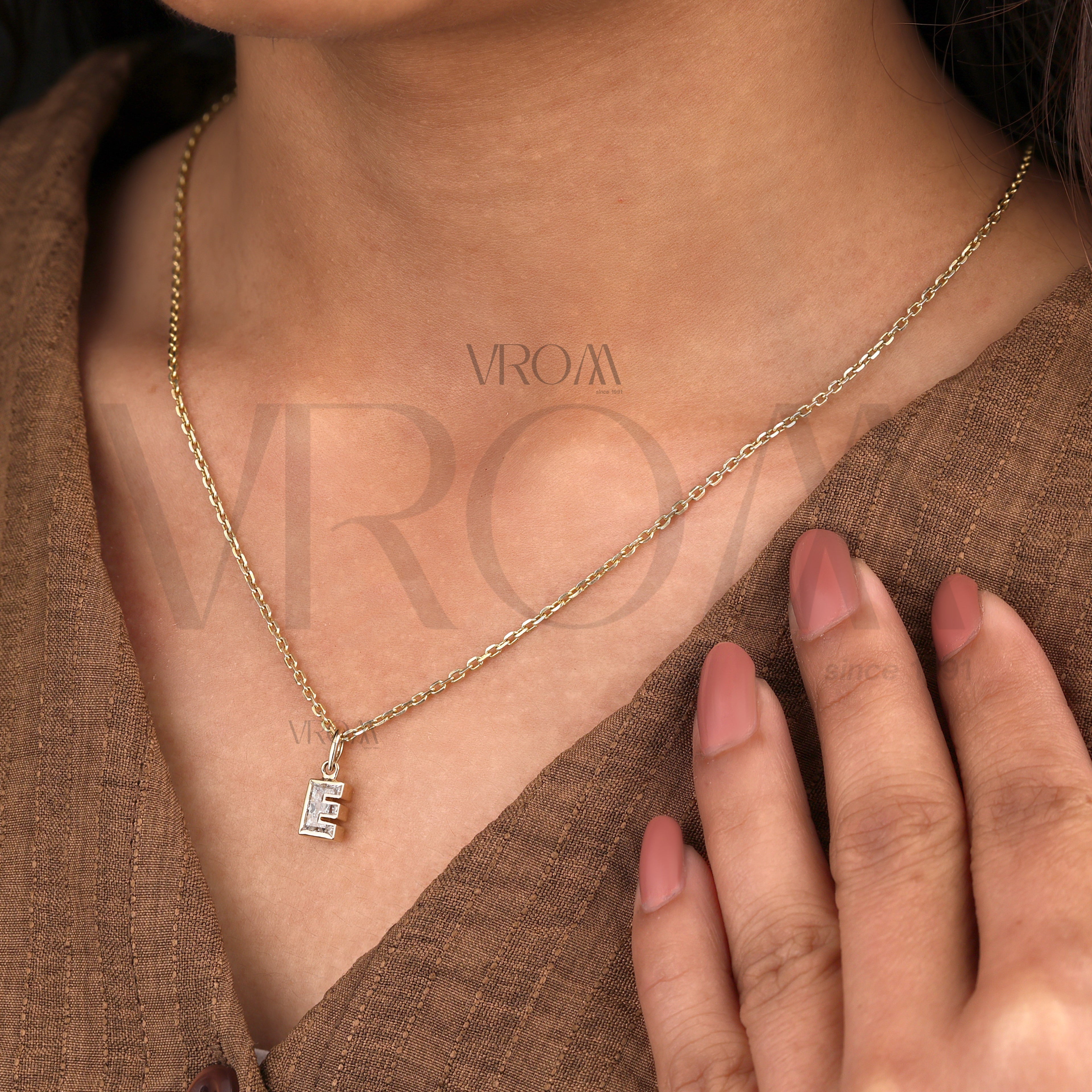 E Alphabet Initial Charm Pendant