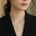 Heart Oval & Princess Multi Shape Pendant Necklace | Lab Grown Diamond | 14K Yellow Gold Minimal Design