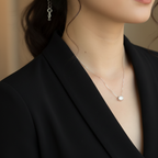 Oval Cut East West Pendant Necklace | Lab Grown Diamond | 14K Yellow Gold Minimalist