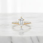Celestine 1.40 CT Hexagon Lab-Grown Diamond Engagement Ring | Solid Gold Solitaire | IGI Certified Unique Bridal Ring