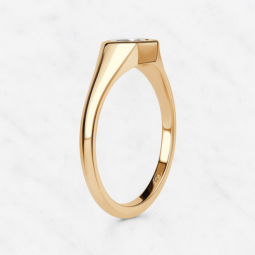 Astra Hexagon 2 CT East-West Bezel Engagement Ring | Lab Grown Diamond IGI Certified | 14K Gold Unique Bridal Ring