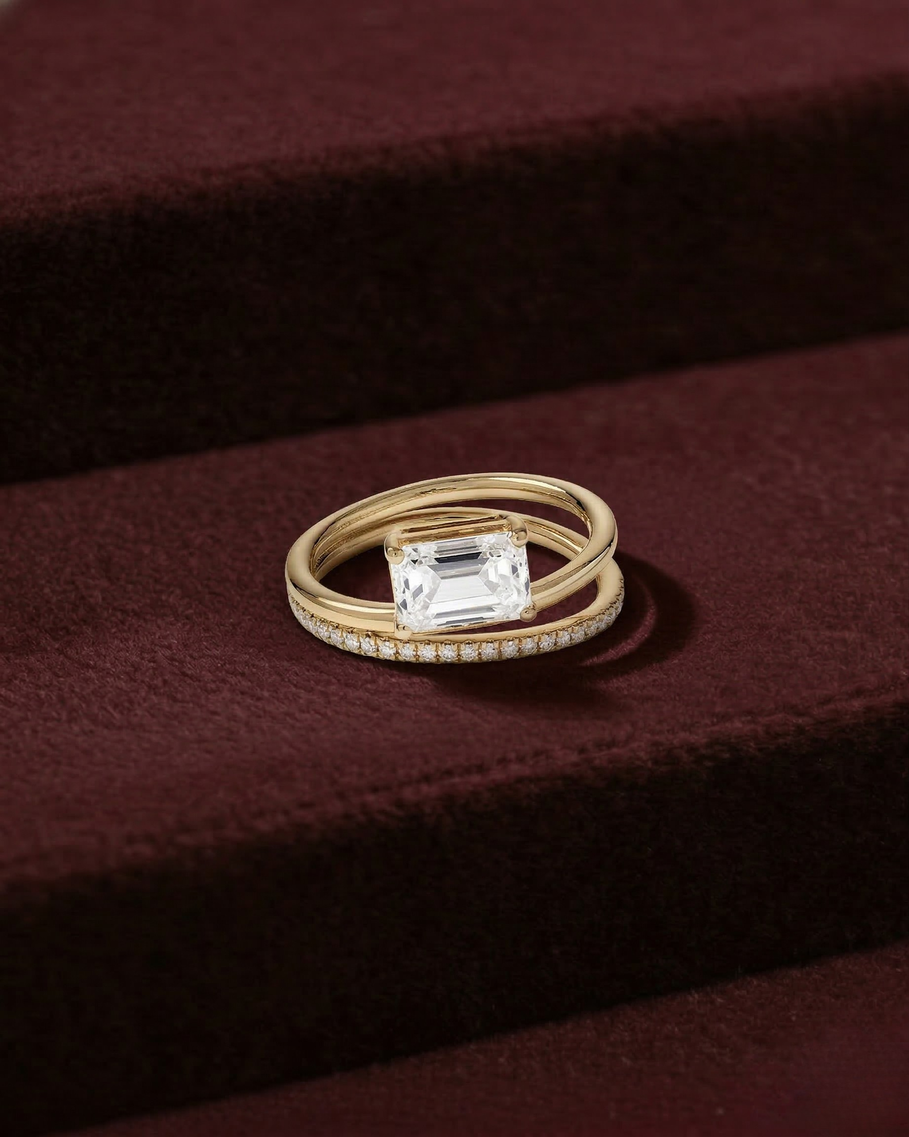 Emerald Cut Diamond Engagement Ring, Emerald Solitaire Diamond Ring, Prong Set Emerald Diamond Ring, Minimalist Diamond Ring, Gold Ring