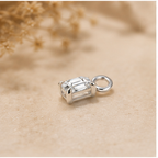 Dainty Lab Diamond Emerald Charm Earrings: 14k Gold Bridal Jewelry